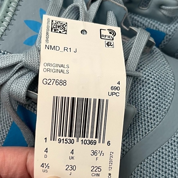 NEW Adidas NMD R1 Blue & White Athletic Sneakers 4.5Y W6 - Picture 9 of 9